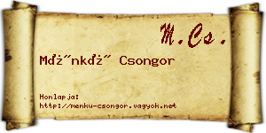Ménkü Csongor névjegykártya